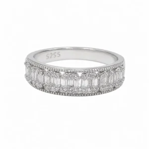 925 silver baguette eternity band