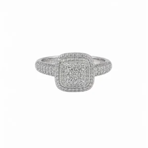 925 silver pavé cushion ring