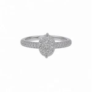 925 silver marquise pavé ring