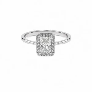 925 silver emerald halo ring