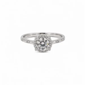 925 silver halo solitaire ring
