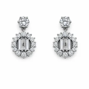 925 sterling silver drop earrings with sparkling zircon stones