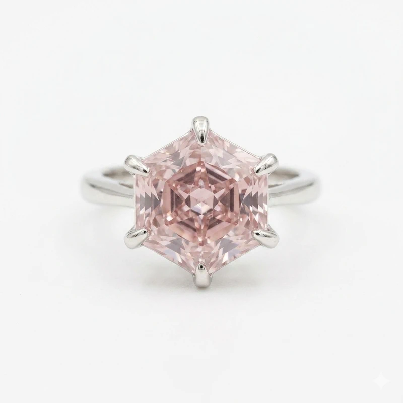 925 silver hexagon zircon ring 925 silver hexagon zircon ring
