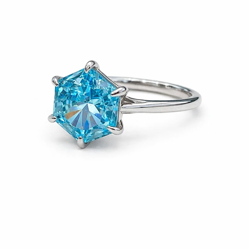 925 silver hexagon zircon ring 925 silver hexagon zircon ring
