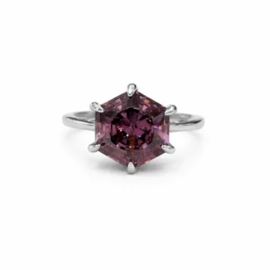 925 silver hexagon zircon ring