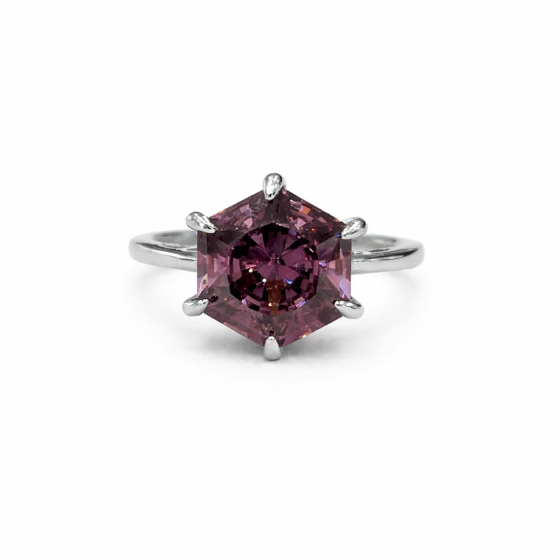 925 silver hexagon zircon ring 925 silver hexagon zircon ring