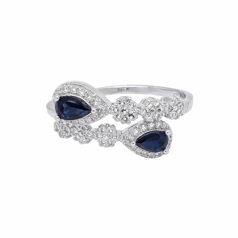 925 silver sapphire bloom wrap ring 925 silver sapphire bloom wrap ring