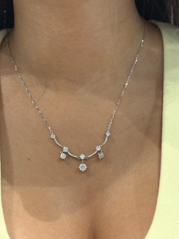 925 silver zircon drape necklace 925 silver zircon drape necklace