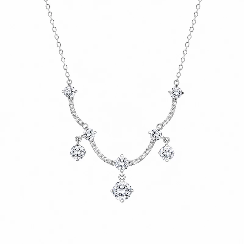 925 silver zircon drape necklace 925 silver zircon drape necklace