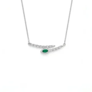925 silver emerald eye necklace