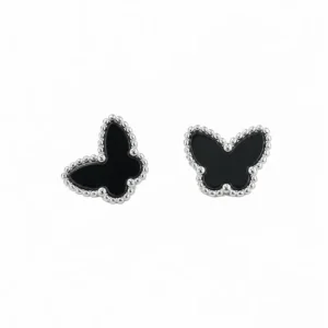925 silver midnight butterfly stud earrings