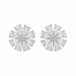 925 silver blossom zircon stud earrings