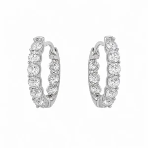 925 silver classic tennis hoop earrings