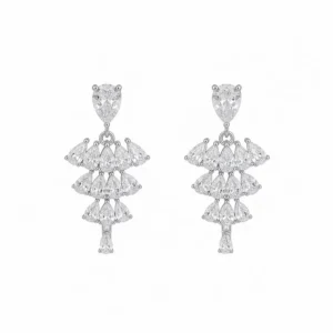 925 silver cascading marquise drop earrings