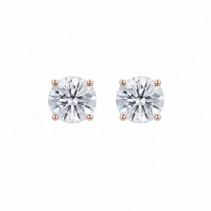 925 silver rose gold solitaire stud earrings