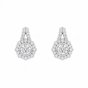 925 silver halo drop stud earrings