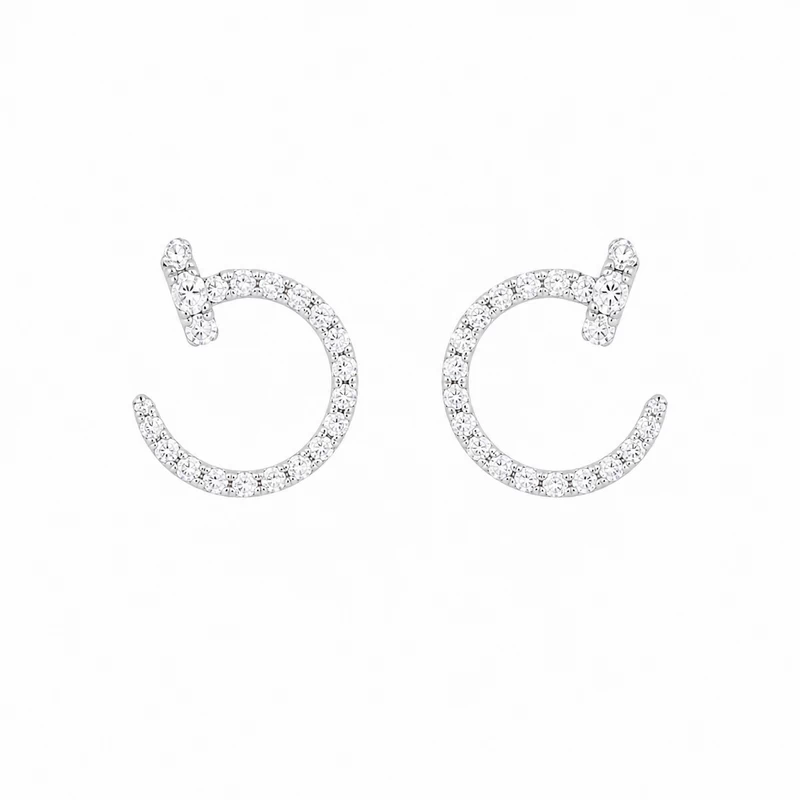 925 silver pavé open hoop earrings 925 silver pavé open hoop earrings